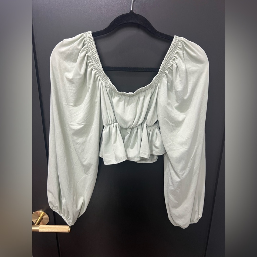 Frankie Phoenix Elegant Women's Sage Green Top - Picture 7 of 11